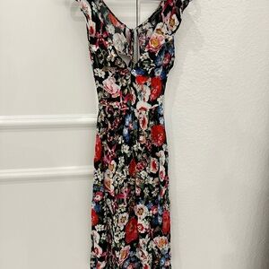 Zara Black Floral Maxi Dress
